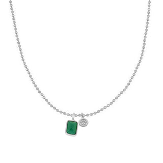 Lao Green Silver Necklace