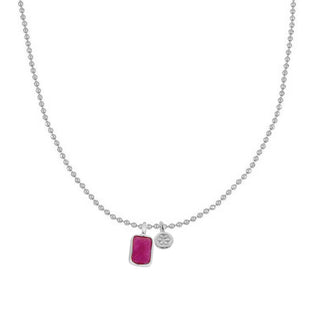 Lao Pink Silver Necklace