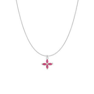 Moli Pink Silver Necklace