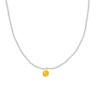 Vani Orange Silver Necklace