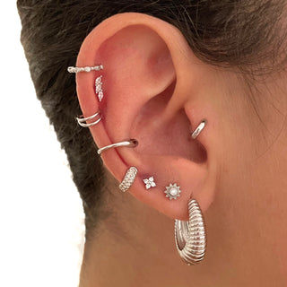 Mini Roma Silver Earrings