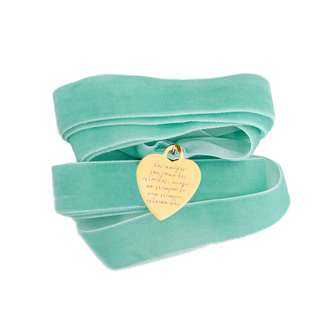 Charm Corazón Lazo Aqua Gold