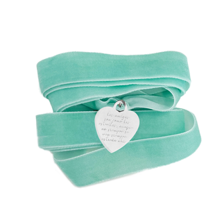 Charm Corazón Lazo Aqua Silver