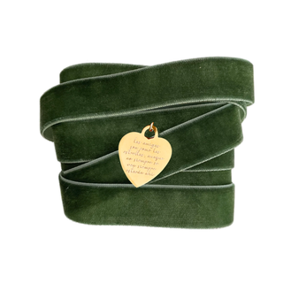 Charm Corazón Lazo Green Gold