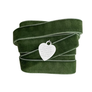 Charm Corazón Lazo Green Silver