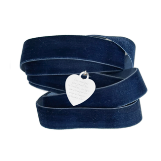 Charm Corazón Lazo Navy Silver