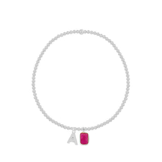 Cloe Pink Silver Bracelet