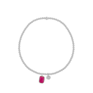 Lao Pink Silver Bracelet