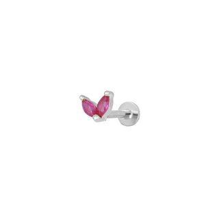 Piercing Dois Pink Silver
