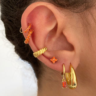 Fler Orange Gold Earring