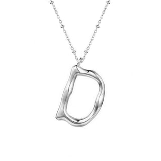 Big Letter Silver Necklace