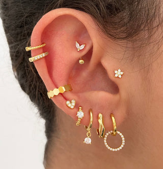 Dois Curved Gold Piercing