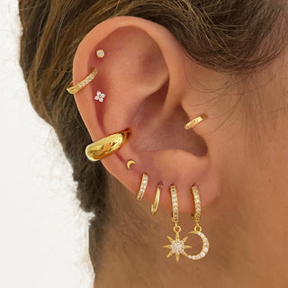 Saba Moon Silver Earrings 