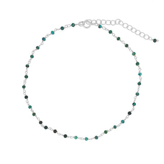 Lima Chrysocolla Silver Anklet