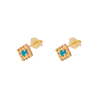 Sira Turquoise Gold Earrings