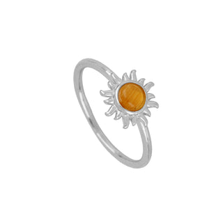 Sole Orange Silver Ring