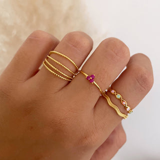 Fiore Pink Silver Ring