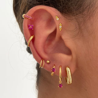 Noa Pink Silver Earrings