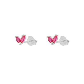 Dois Pink Silver Earrings