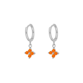 Julieta Orange Silver Earrings