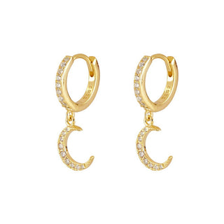 Saba Moon Gold Earrings 