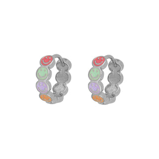 Smile Color Silver Earrings