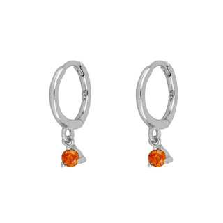 Numa Orange Silver Earrings