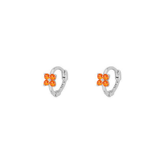 Sion Orange Silver Earrings